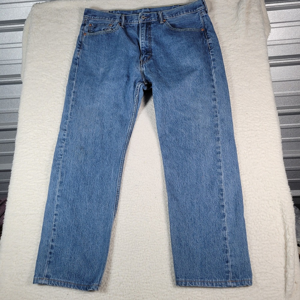 Levi's 505 Regular Fit Jeans Mens 38x30 Blue Medium Wash Straight Leg Denim - Picture 4 of 16